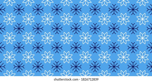 Christmas seamless pattern of snowflakes. Winter christmas background