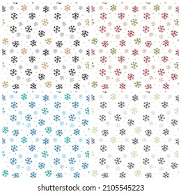 Christmas seamless pattern with snowflakes. Winter vector set for the New Year.