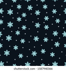 Christmas seamless pattern with snowman and snowflake. Perfect for wallpaper, wrapping paper. Vector background.