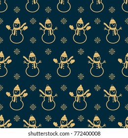 Christmas seamless pattern with snowman's