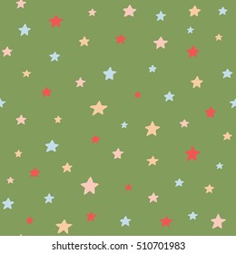 Christmas seamless pattern with stars. Vector illustration.