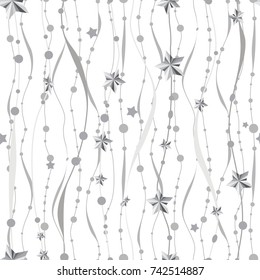 Christmas seamless pattern with stars. Xmas garland vector background