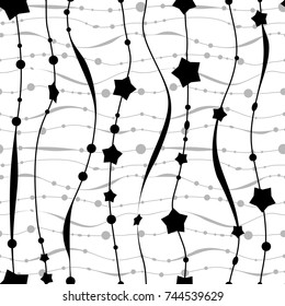 Christmas seamless pattern with stars. Xmas garland vector background