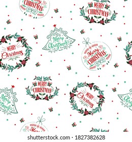 Christmas seamless pattern. Suitable for printing on fabric, packaging, postcards.