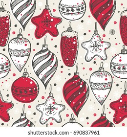 Christmas seamless pattern with christmas symbols