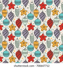 Christmas seamless pattern with christmas symbols