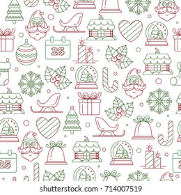 Christmas seamless pattern with Christmas symbols
