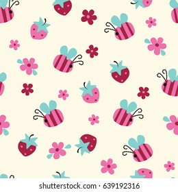 Christmas seamless pattern with teddy bears, firs and snowflakes for wrapping paper, scrapbook paper
