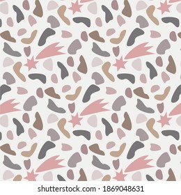 Christmas Seamless Pattern Terrazzo With Shooting Star