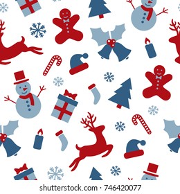 christmas seamless pattern, transparent pattern on white background