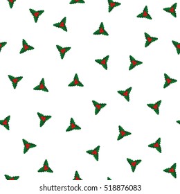 Christmas seamless pattern. Christmas tree decorationon white background. Wrapping paper.
