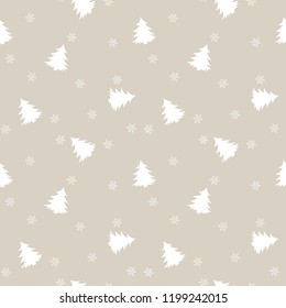 Christmas seamless pattern with christmas tree and snowflakes, vector background.Design template for wallpaper,fabric,wrapping,textile