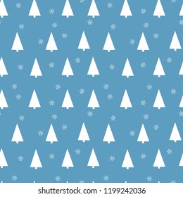 Christmas seamless pattern with christmas tree and snowflakes, vector background.Design template for wallpaper,fabric,wrapping,textile