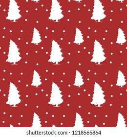 Christmas seamless pattern with christmas tree and snowflakes, vector background.Design template for wallpaper,fabric,wrapping,textile