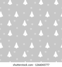 Christmas seamless pattern with christmas tree and snowflakes, vector background.Design template for wallpaper,fabric,wrapping,textile