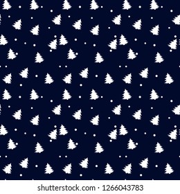 Christmas seamless pattern with christmas tree and snowflakes, vector background.Design template for wallpaper,fabric,wrapping,textile
