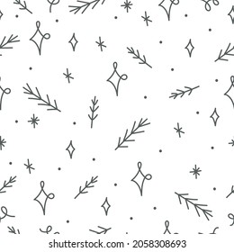 Christmas seamless pattern with Christmas tree and stars