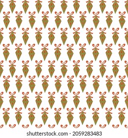 Christmas seamless pattern with christmas tree toy on white background.