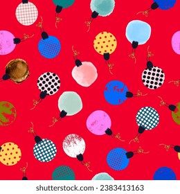 Patrón de Navidad sin fisuras con juguetes de árbol en vector. Fondo elegante, impresión, diseño