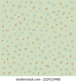 Christmas Seamless pattern and Tree with Vector illustration for gift wrap, wallpaper, web banner background, wrapping paper and Fabric patterns