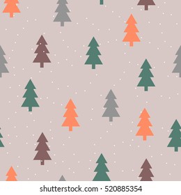 Christmas seamless pattern with Christmas tree. Vector illustration.