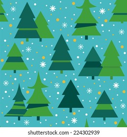 Christmas seamless pattern with Christmas trees