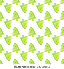 Christmas seamless pattern with Christmas trees on a white background