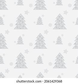 Christmas seamless pattern with Christmas trees, in Scandinavian style