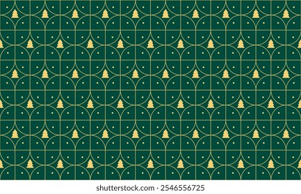 Christmas Seamless Pattern with Christmas Trees for Wrapping Paper, Background, or Wallpaper