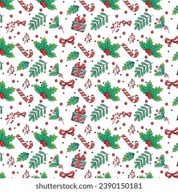 Christmas Seamless pattern vector art work for all over print. Print ready file