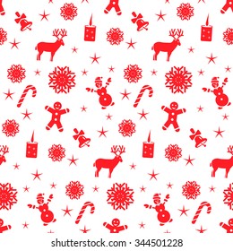Christmas seamless pattern, vector background