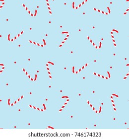 CHRISTMAS SEAMLESS PATTERN VECTOR. CANDY CANE DECORATIVE BACKGROUND. TRENDY WALLPAPER DESIGN