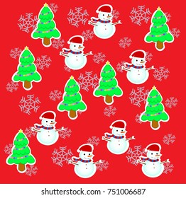 christmas seamless pattern. vector cartoon illustration