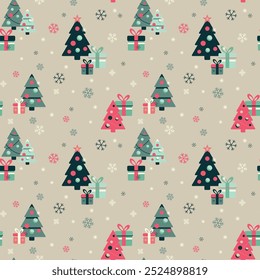 Christmas seamless pattern vector. Happy new year pattern. winter background. Xmas background.