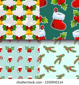 Christmas seamless pattern. Vector. Holiday texture. new year festive background.