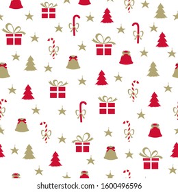 Christmas seamless pattern. Vector holiday background