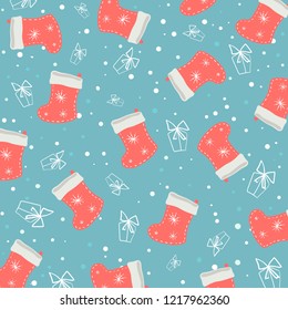Christmas seamless pattern. Vector illustration.