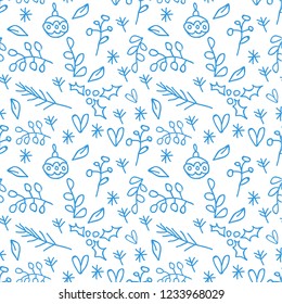 Christmas seamless pattern. Vector illustration.