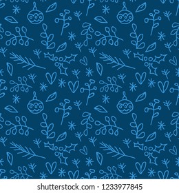 Christmas seamless pattern. Vector illustration.