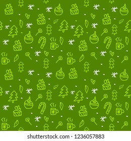 Christmas seamless pattern. Vector illustration.