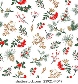 Christmas seamless pattern. Vector illustration.