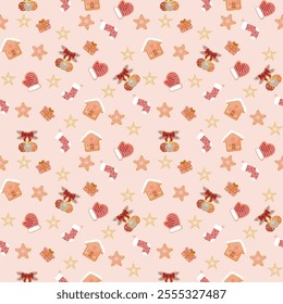 Christmas seamless pattern. Vector Illustration.