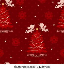 Christmas seamless pattern. Vector Illustration. It can be used for cloth, bags, notebooks, cards, envelopes, pads, blankets, furniture, packing