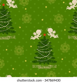 Christmas seamless pattern. Vector Illustration. It can be used for cloth, bags, notebooks, cards, envelopes, pads, blankets, furniture, packing