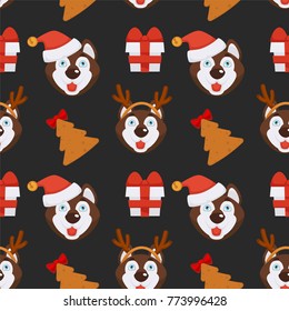 Christmas seamless pattern vector illustration