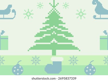 Christmas seamless pattern vector , Pastel Xmas