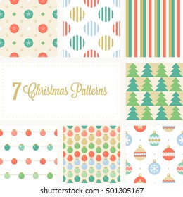 Christmas seamless pattern in vintage style