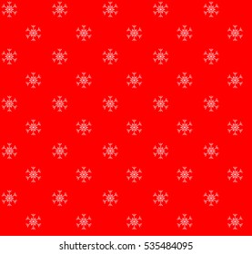 Christmas seamless pattern with white snowflakes on red background