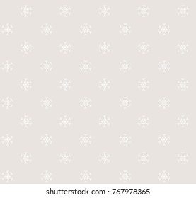 Christmas seamless pattern with white snowflakes on gray background