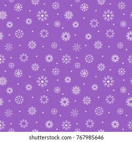 Christmas seamless pattern with white snowflakes on light blue background. Vector illustration